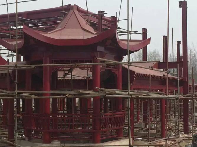 北京溪湖景源园林古建筑工程:澳大利亚钢结构古建筑工程.
