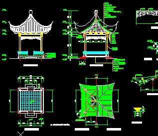 园林古建方亭施工图免费下载 - 园林古建 - 土木工程网