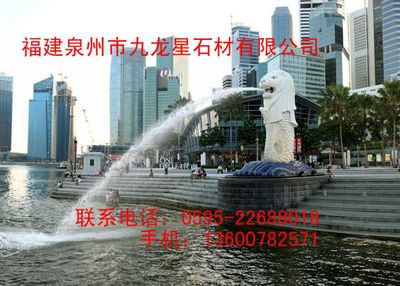 现货喷水雕塑 动物石雕喷水摆件 园林广场石材喷水池装饰