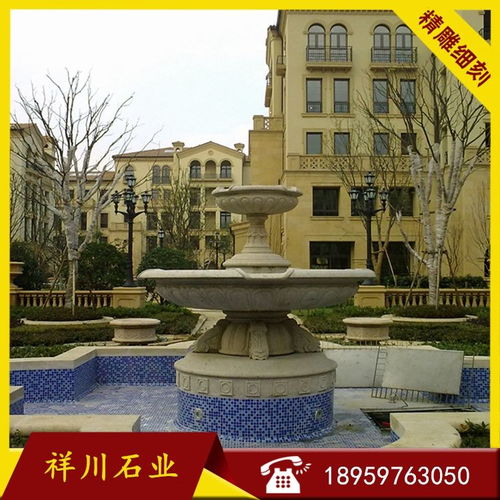 石材水钵 广场景观喷泉 黄锈石水钵 天然石材雕刻