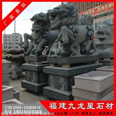 青石麒麟雕刻 1.6米石雕麒麟 惠安哪家石雕厂好