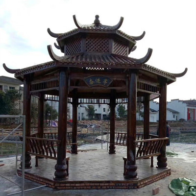 景观凉亭 景观园林工程 仿古凉亭 古建砖瓦厂 小青瓦凉亭 防腐木长廊 古建凉亭厂家 六角凉亭