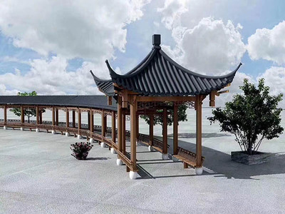 古建长廊-江西锦观园林古建工程