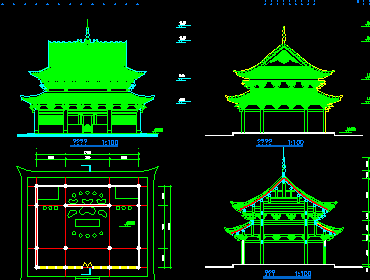 仿古寺庙规划设计图纸免费下载 - 园林古建 - 土木工程网