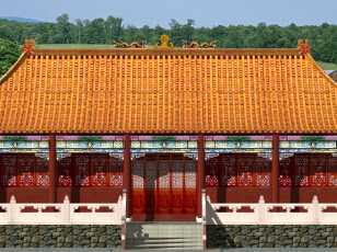 某寺庙工程设计效果图免费下载 - 园林古建 - 土木工程网