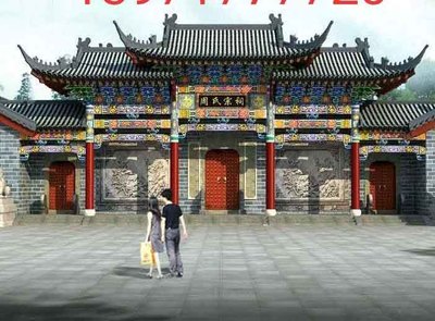 古建门楼|仿古祠堂|仿古寺庙--湖北蓝禾园林古建工程