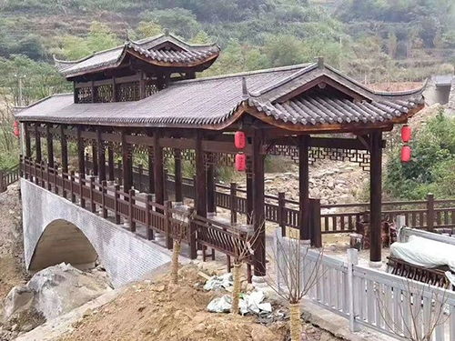 防腐木古建凉亭,园林景区栈道 扶手护栏,木屋 廊架可来图定制