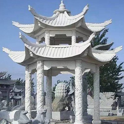 园林艺术中的古建石雕凉亭与绿化工程 传统文化与现代造景的融合